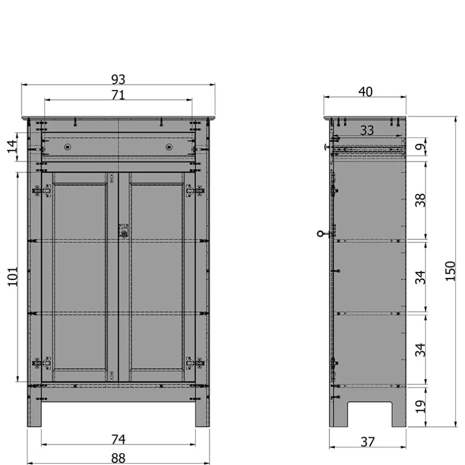 Abschließbare Vertiko Kommode in Schwarz - Wins^Wohnen