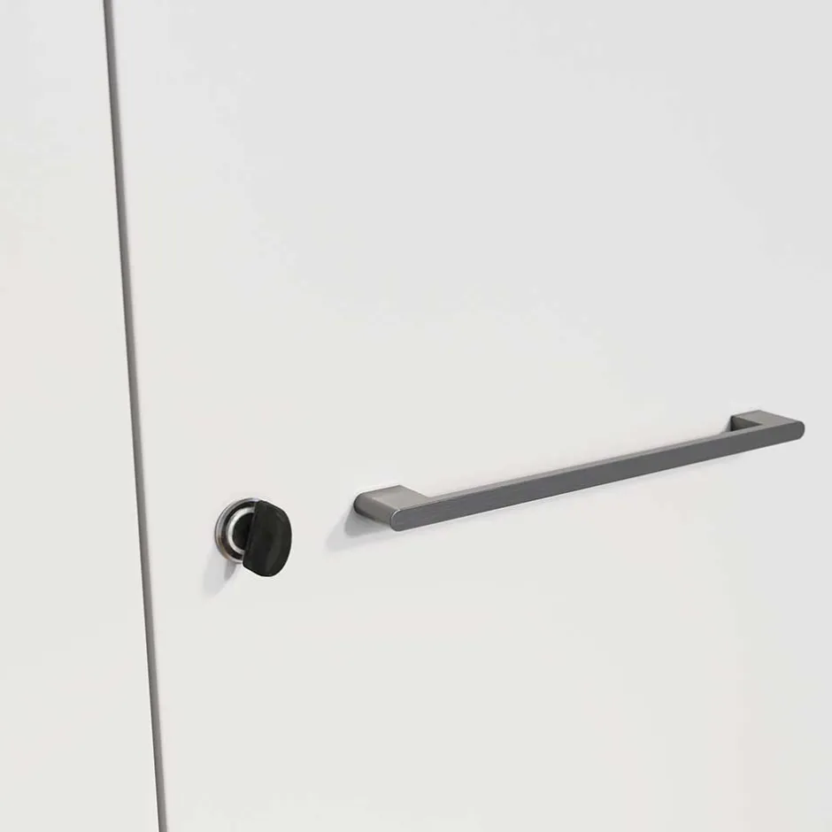 Abschließbarer Akten Büroschrank in Lichtgrau - Ofledio^Wohnen