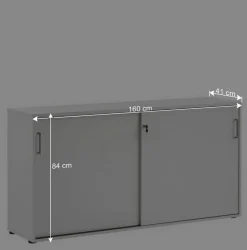 Abschließbarer Büroschrank mit Schiebetüren - Bowsla^Wohnen Hot