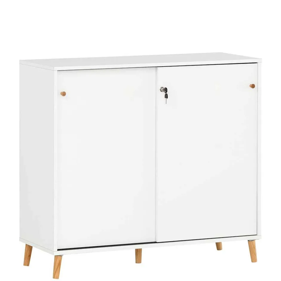 Wohnen Abschließbarer Officeschrank mit Schiebetüren - Obtin