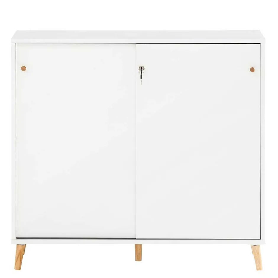 Wohnen Abschließbarer Officeschrank mit Schiebetüren - Obtin