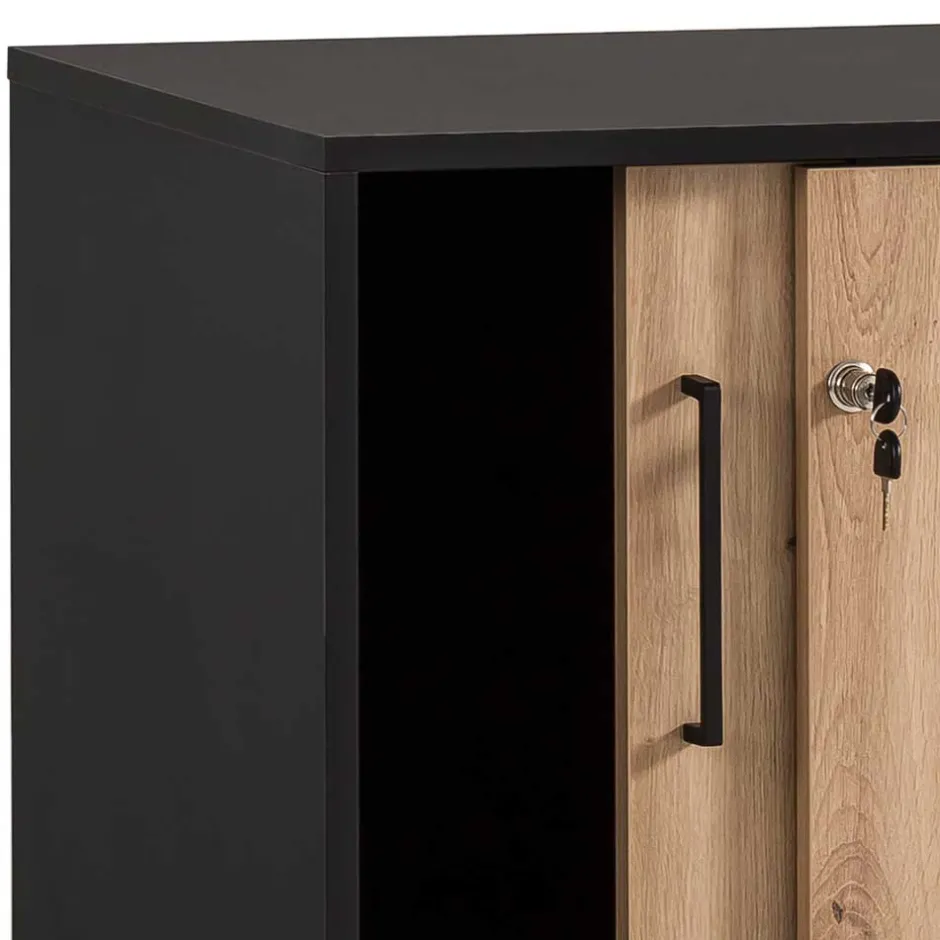 Wohnen Abschließbarer Ordnerschrank mit Schiebetüren - Evasilica