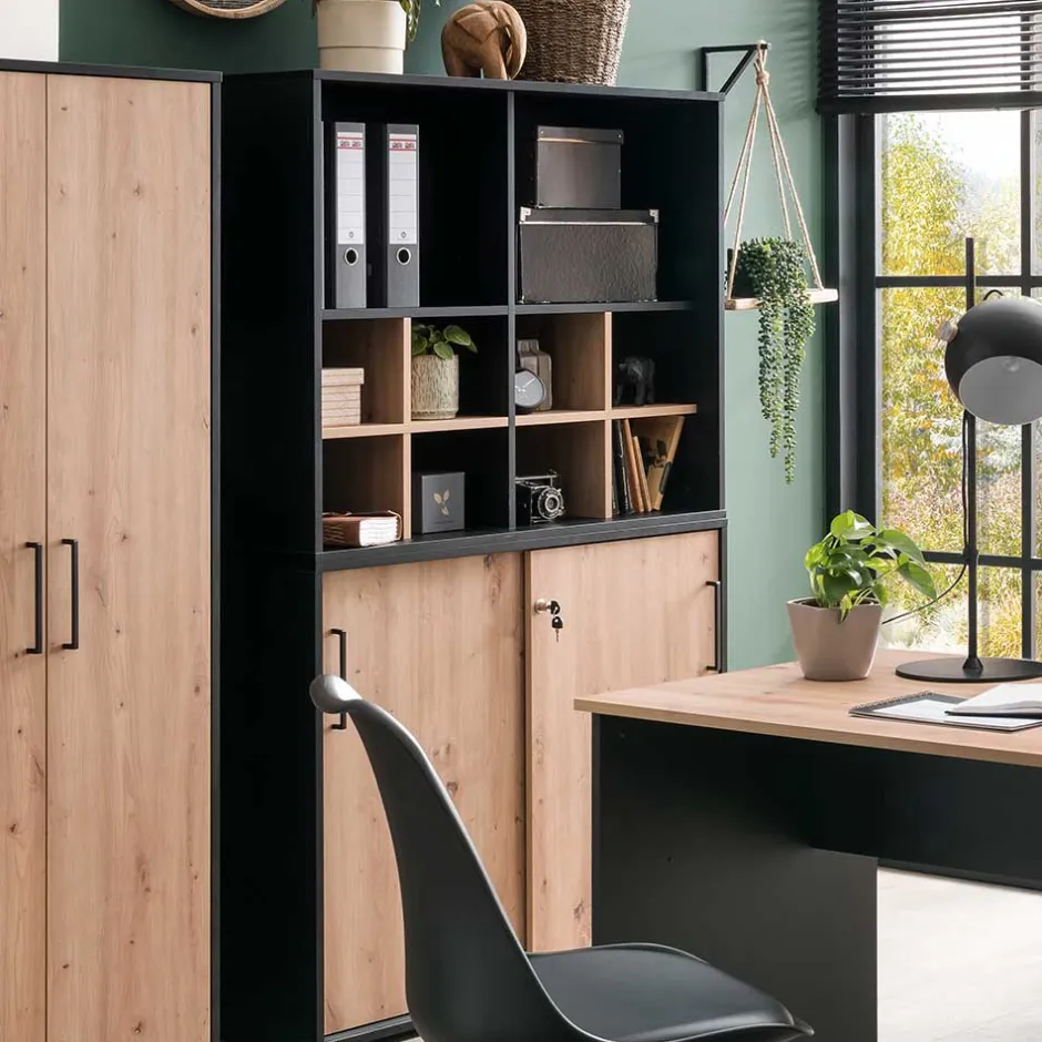 Wohnen Abschließbarer Ordnerschrank mit Schiebetüren - Evasilica