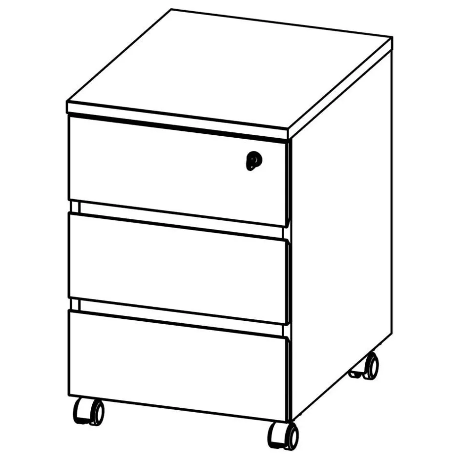 Abschließbarer Rollcontainer 41x60x50 cm - Contrage^Wohnen Discount