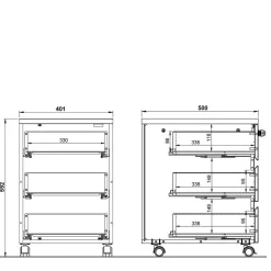 Abschließbarer Rollcontainer 41x60x50 cm - Contrage^Wohnen Discount
