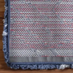 Abstrakt gemusterter Läufer Teppich in Blau - Gunnar^Wohnen New