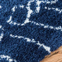 Abstrakt gemusterter Läufer Teppich in Blau - Gunnar^Wohnen New