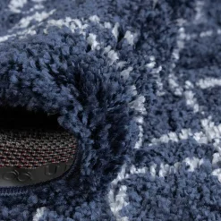 Abstrakt gemusterter Läufer Teppich in Blau - Gunnar^Wohnen New