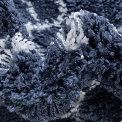 Abstrakt gemusterter Läufer Teppich in Blau - Gunnar^Wohnen New