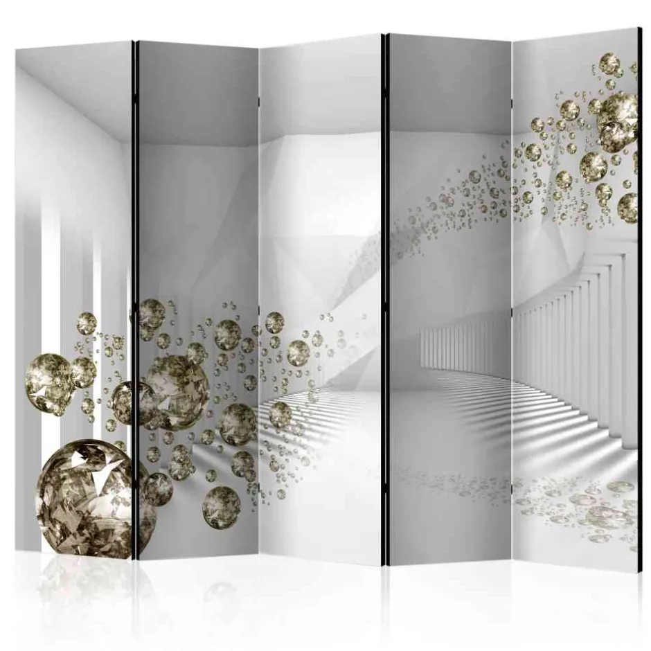 Abstrakte Motiv Trennwand in Grau & Gold - Nasco^Wohnen Outlet