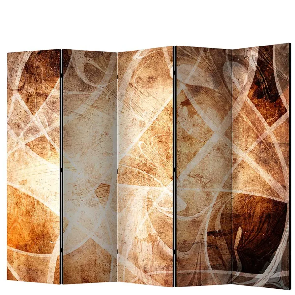 Wohnen Abstrakter Print Paravent in Braun - Adinos