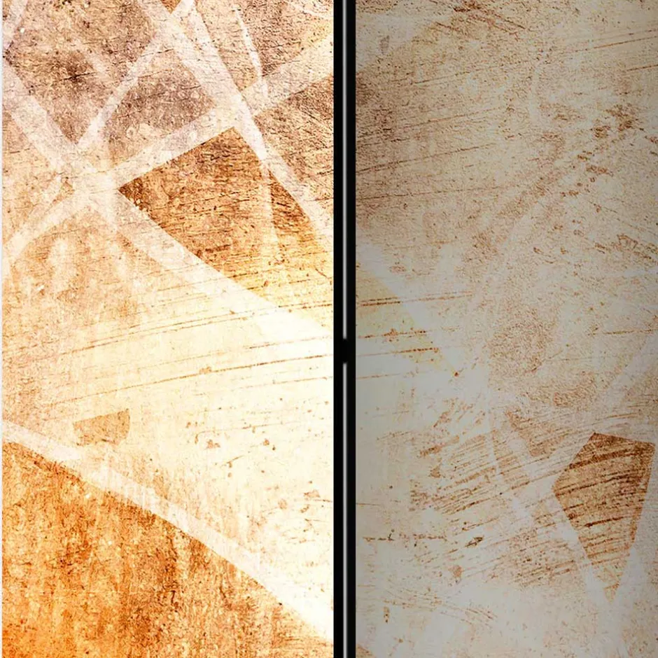 Wohnen Abstrakter Print Paravent in Braun - Adinos