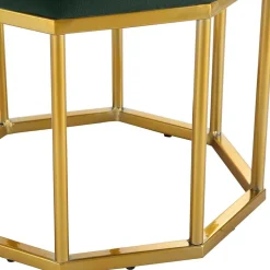 Achteck Hocker in Dunkelgrün & Gold - Furciona^Wohnen Best