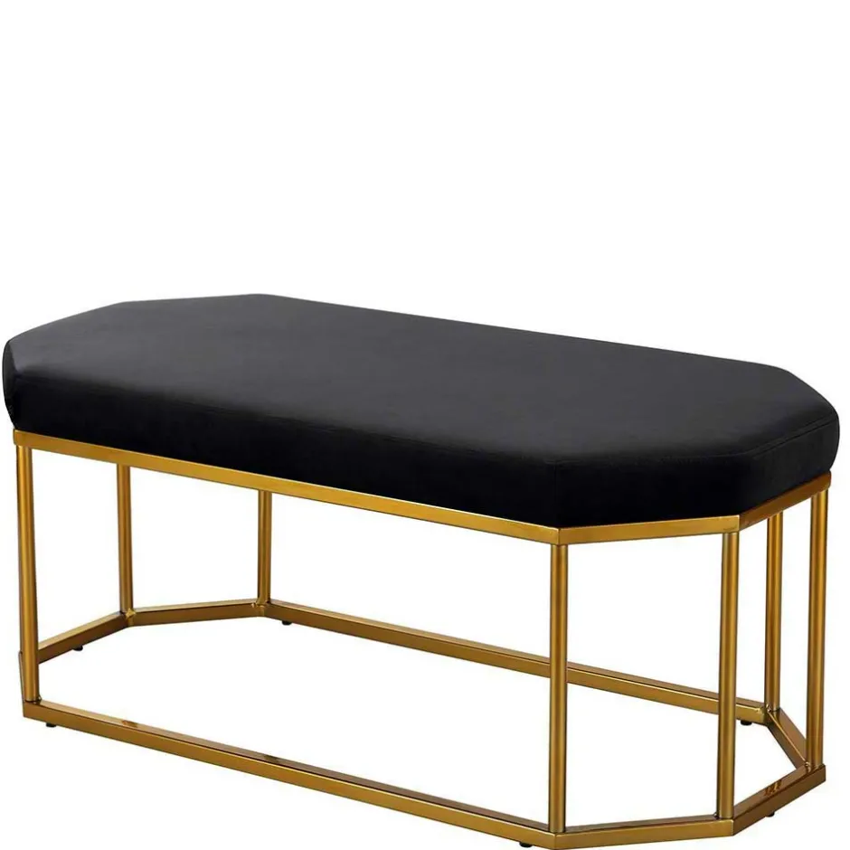 Wohnen Achteckige Bank mit Bügelgestell in Gold - Coal