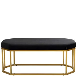 Wohnen Achteckige Bank mit Bügelgestell in Gold - Coal