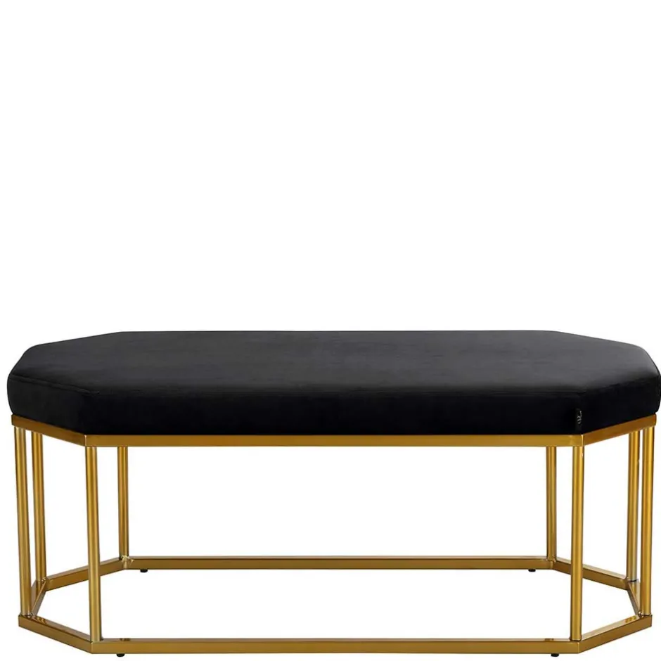 Wohnen Achteckige Bank mit Bügelgestell in Gold - Coal