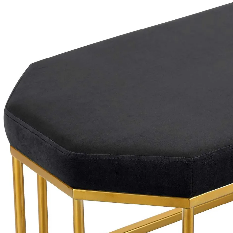 Wohnen Achteckige Bank mit Bügelgestell in Gold - Coal