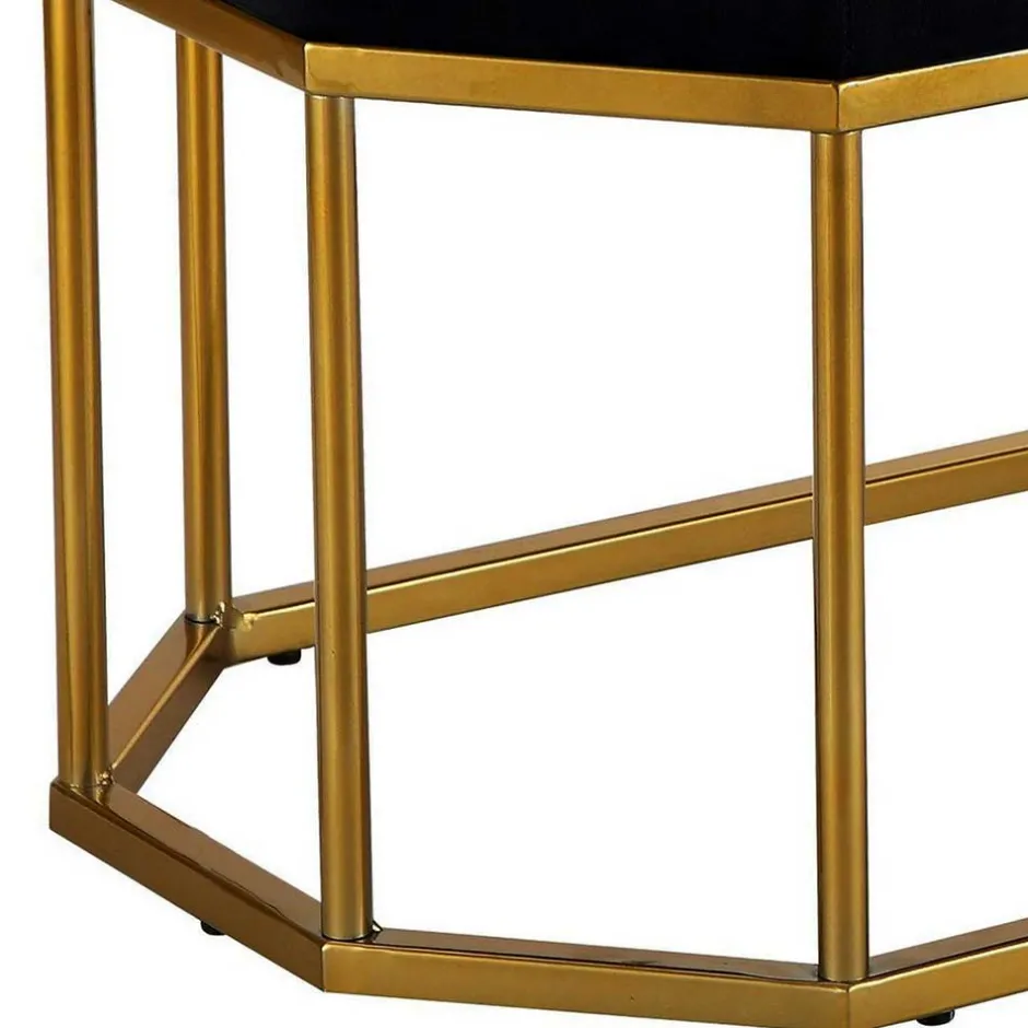 Wohnen Achteckige Bank mit Bügelgestell in Gold - Coal