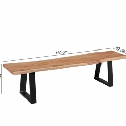 Akazie Holzbank Lussina mit Baumkante^Wohnen