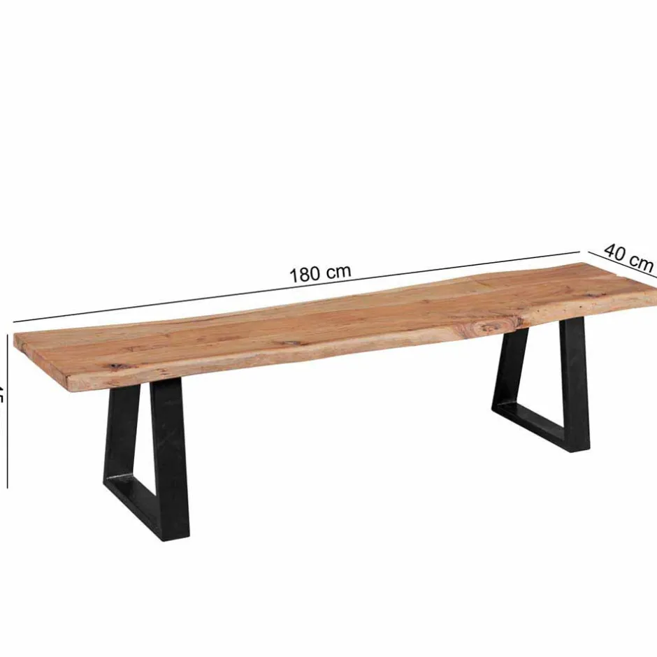 Akazie Holzbank Lussina mit Baumkante^Wohnen