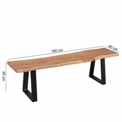 Akazie Holzbank Lussina mit Baumkante^Wohnen