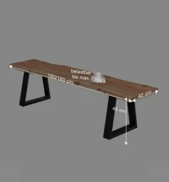 Akazie Holzbank Lussina mit Baumkante^Wohnen