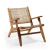 Akazie Holzsessel mit Rattan Geflecht - Foglia^Wohnen New