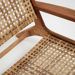 Akazie Holzsessel mit Rattan Geflecht - Foglia^Wohnen New