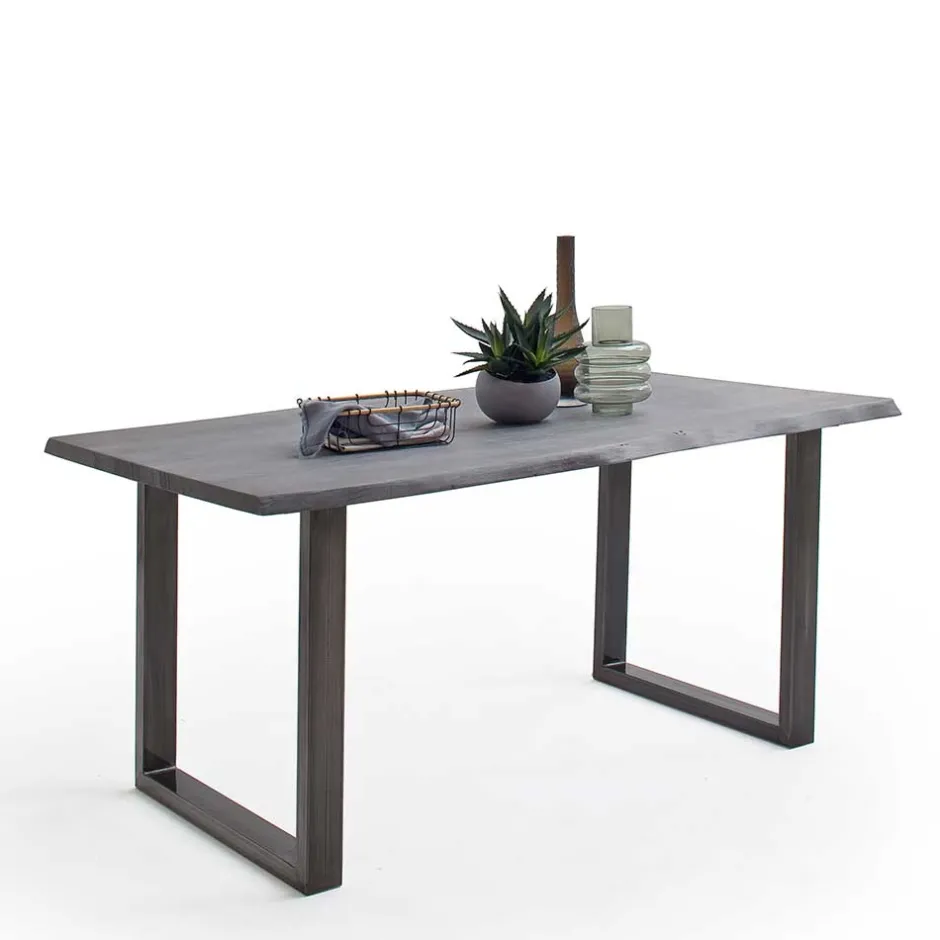 Wohnen Akazienholz Küchentisch in Grau Baumkante - Tobago