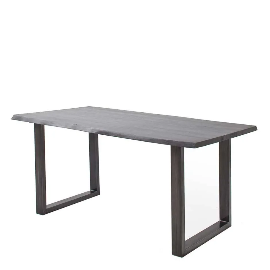 Wohnen Akazienholz Küchentisch in Grau Baumkante - Tobago