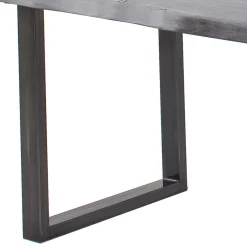 Wohnen Akazienholz Küchentisch mit Naturkante in Grau - Mevrinus