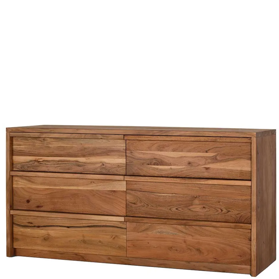 Akazienholz Sideboard mit sechs Schubladen - Vomano^Wohnen Clearance