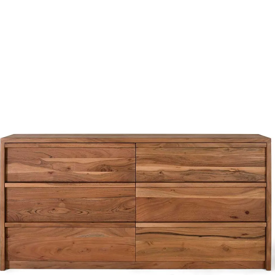 Akazienholz Sideboard mit sechs Schubladen - Vomano^Wohnen Clearance
