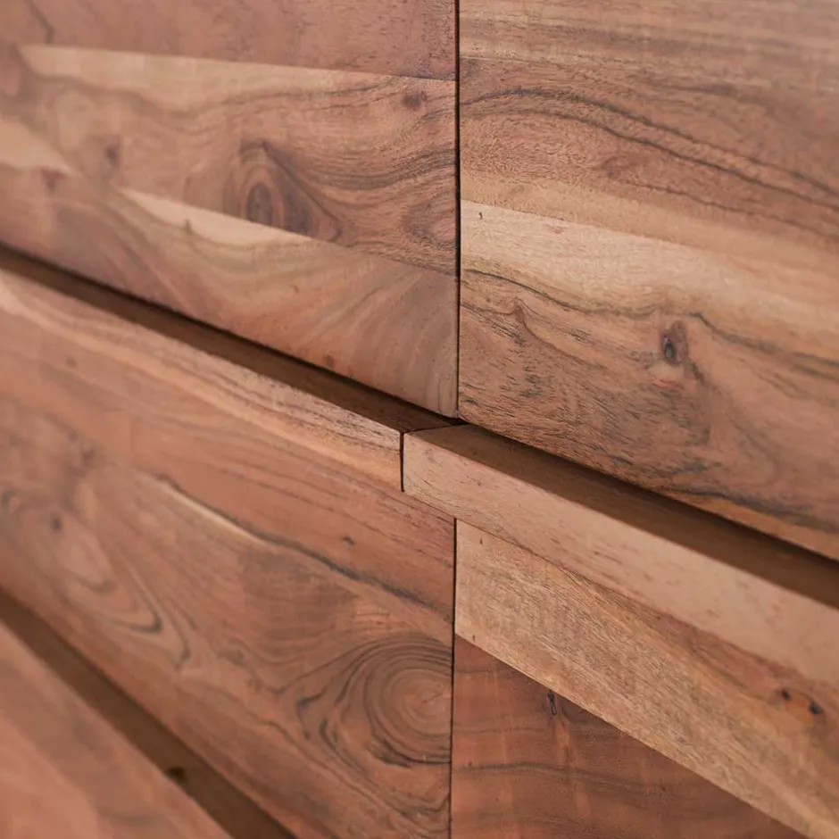 Akazienholz Sideboard mit sechs Schubladen - Vomano^Wohnen Clearance