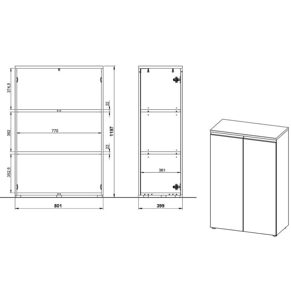 Aktenordner Büroschrank 120 cm hoch - Great^Wohnen Sale