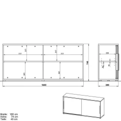 Wohnen Aktenordnerschrank mit Schiebetüren - Tila