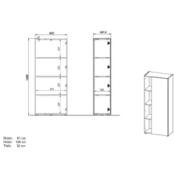 Aktenschrank in Hellgrau und Wildeiche Optik - Chiron^Wohnen Clearance