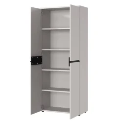 Wohnen Aktenschrank in Hellgrau mit Schwarz - Great