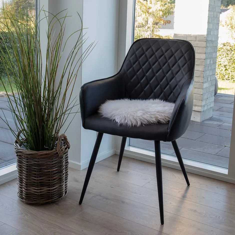 Altholz Esstisch & Kunstlederstühle - Plugravis (siebenteilig)^Wohnen Discount