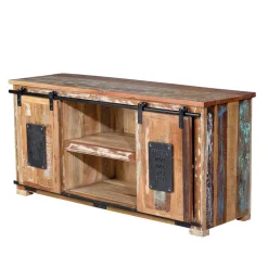 Wohnen Altholz TV Board mit zwei Schiebetüren - Jevilia