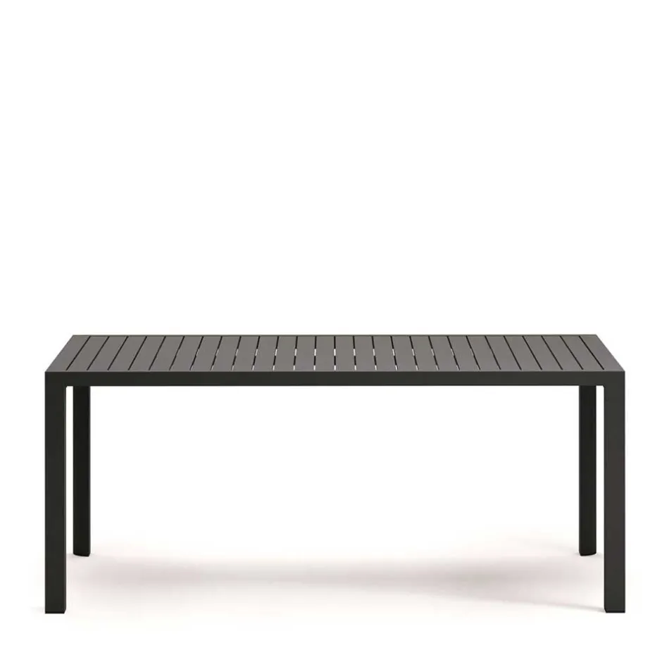 Wohnen Alu Outdoor Tisch in Dunkelgrau - Lagusta