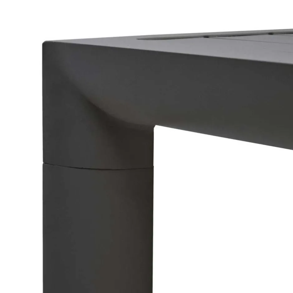 Wohnen Alu Outdoor Tisch in Dunkelgrau - Lagusta