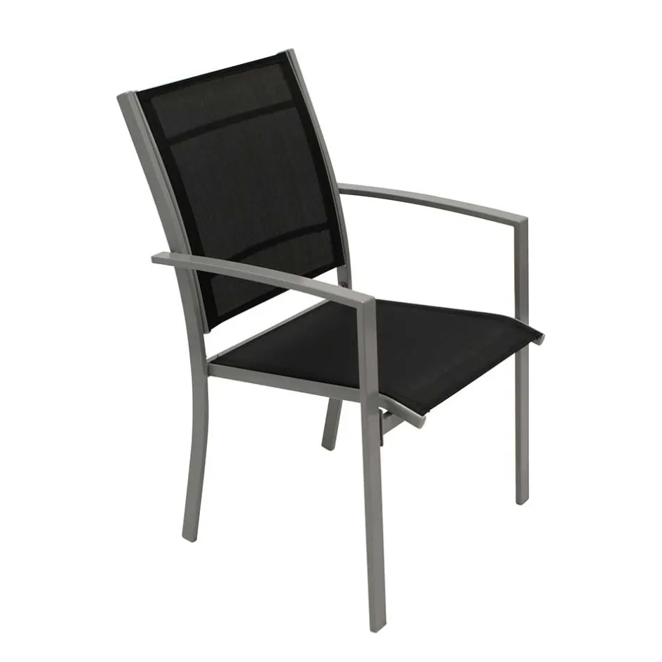 Aluminium Gartenstühle in Schwarz - Latiroca (4er Set)^Wohnen Sale