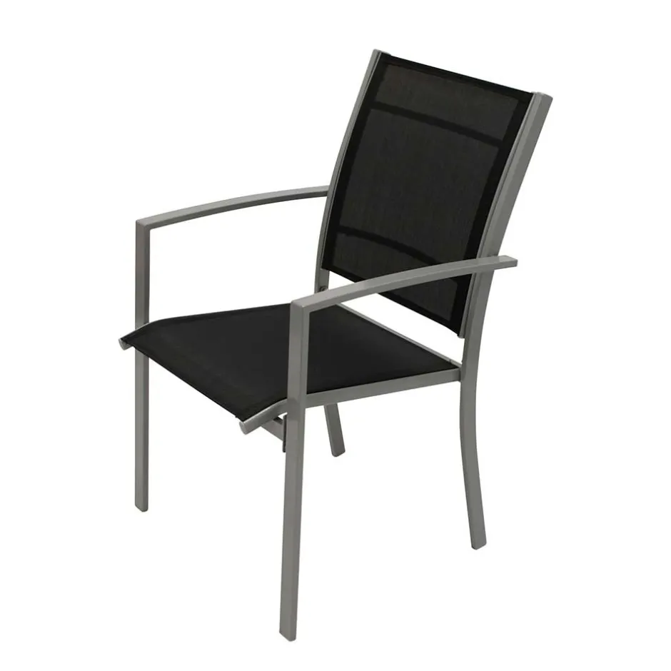 Aluminium Gartenstühle in Schwarz - Latiroca (4er Set)^Wohnen Sale