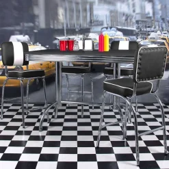 Wohnen American Diner Bartisch Set Barataria mit 4 Stühlen (fünfteilig)