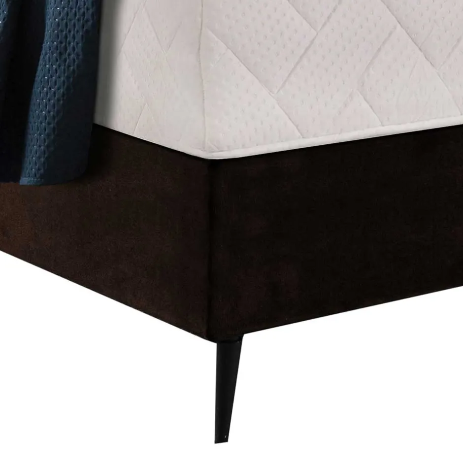 Amerikanisches Bett - Boxspring - in Dunkelbraun - Pianona^Wohnen Outlet