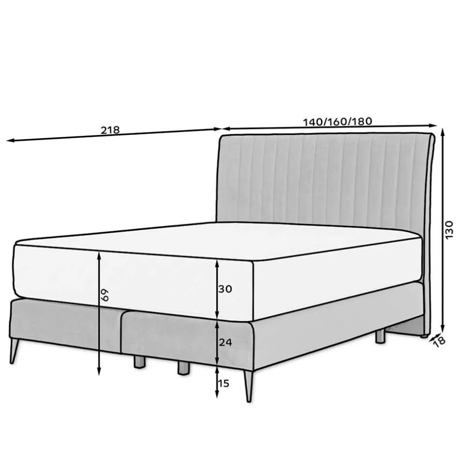 Amerikanisches Bett - Boxspring - in Dunkelbraun - Pianona^Wohnen Outlet