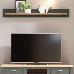 Wohnen Anbauwand in Graugrün & Wildeiche - Eylan (vierteilig)