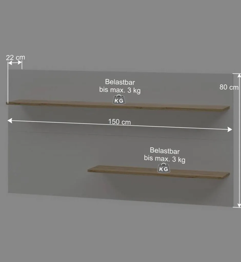 Wohnen Anbauwand in Weiß & Wildeiche - Nonessia (dreiteilig)