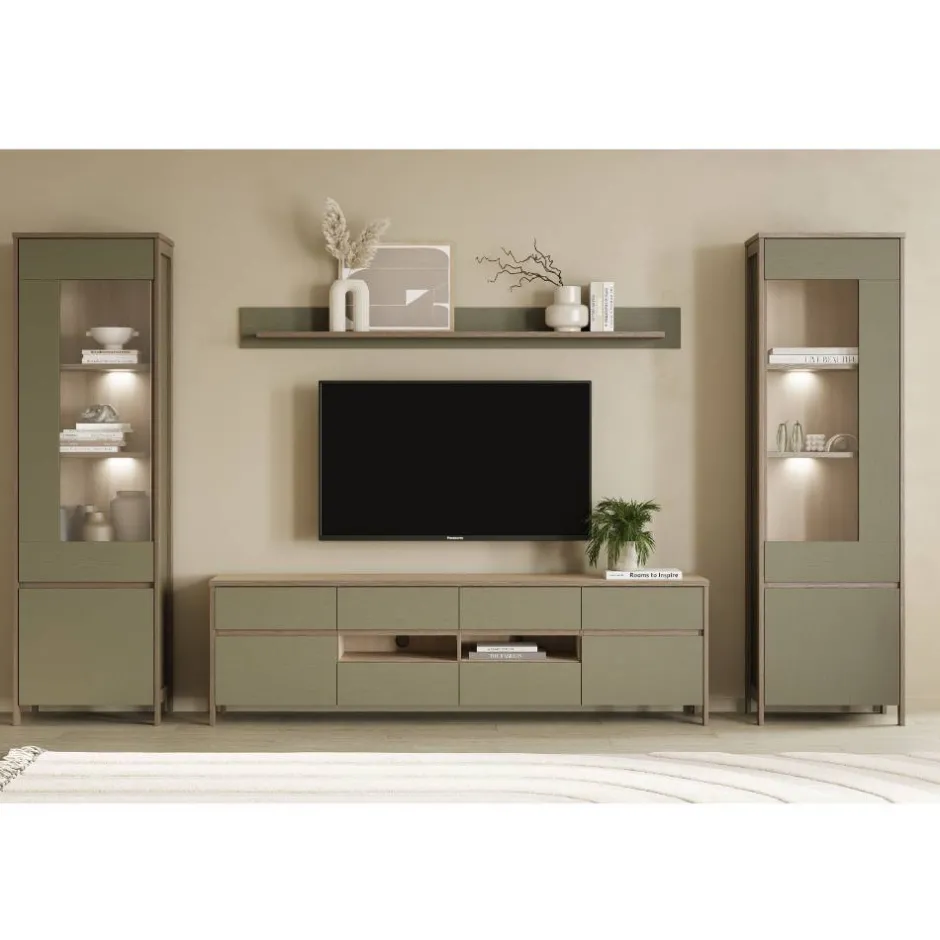 Wohnen Anbauwand Kombination im Scandi Chic - Promo (vierteilig)